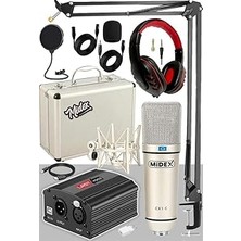 Nacario Cx1-C Mikrofon Phantom Power Kulaklık Stand Shock Mount Filtre Paketi