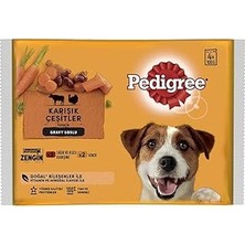 Nacario Pedigree Etli Seçenekleri 4'lü Poşet Paket Yaş Mama 400 Gram