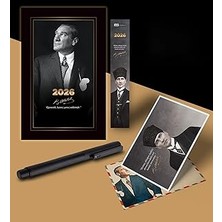 Nacario 2026 Istikbal Atatürk Ajandası Ayraç Kartpostal Kalem - Siyah
