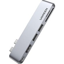 Nacario Ugreen Macbook Air Için Thunderbolt 3 Type-C HDMI USB 3.0 Tf Sd Kart Okuyucu Hub Adaptör