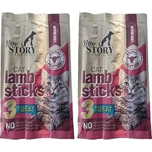 Nacario New Story Ödül Maması, Kuzu Etli Stick, 3'lü Paket, Yumuşak, Yetişkin Kediler Için 2li Paket