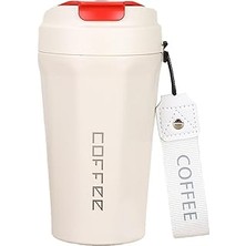 Nacario Komple 304 L Çelik Beyaz 410 ml Kahve El Termos Mug CIN398BY