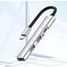 Nacario Coverzone Ses Kartlı USB Hub Çoklayıcı Adaptör 4 In 1 Ses Kartlı Usb/type-C To USB 3.0, USB C 3.