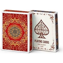 Nacario Kırmızı Boy Pvc Plastik Su Geçirmez Iskambil Poker Oyun Kağıdı RD61KR