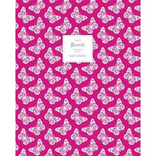 Nacario Butterfly Notebook - Ruled Pages - 8X10 - Premium: (Magenta Edition) Fun Notebook 192 Ruled/lined P