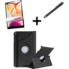 Nacario M10 TB-X606F TB-X606X Kılıf Dönen Tablet Kilifi Ekran Koruyucu+Kalem Siyah
