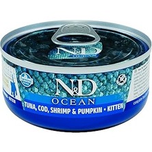 Nacario N&d Yaş Maması, Konserve Morina Balığı, Karides Balkabaklı, Yavru Kedi, 70 gr