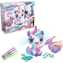 Nacario Airbrush Plush Tek Boynuzlu At Süslemeli + Üzeri, 4 Yıkamalı Tebeşir Kalemi, Akülü Hava Fırçası, 10