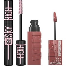 Nacario New York Lash Sensational Sky High Cosmic Black Maskara + Super Stay Vinyl Ink Uzun Süre