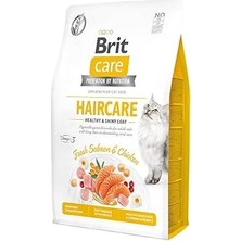 Nacario Brit Care Haircare Healthy & Shiny Coat, Yetişkin Kediler Için, Tahılsız, Hipoalerjenik, Taze Somon