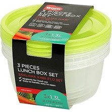 Nacario Bora Yuvarlak Saklama Kabı, 175 * 85 1300 ml 3 Lü Set
