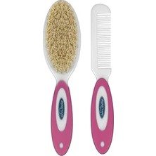 Nacario Sevi Bebe Naturel Fırça Tarak Pembe
