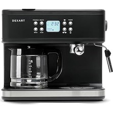 Nacario Dexart DX-1341 Barista 3-In-1 Filtre Kahve Espresso Makinesi, Siyah