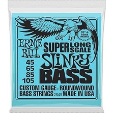 Nacario Ernie Ball Süper Uzun Ölçekli Slinky Elektrik Bas Telleri, Ölçü 45-105