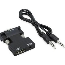 Nacario Sanec Ses Destekli HDMI To VGA Dönüştürücü Adaptör