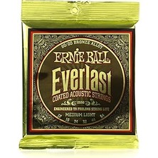 Nacario Ernie Ball Everlast Orta Hafif Kaplamalı 80/20 Bronz Akustik Gitar Telleri, Ölçü 12-54