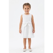 Tayo Baby Kız Bebek & Çocuk Güpürlü Astarlı Ekru Elbise %100 Pamuklu Yazlık