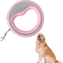 Nacario Kanji Otomatik Gezdirme Tasması – Pembe | 2.5 Metre Geri Çekilebilir Plastik Tasma – Ergonomi
