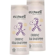 Nacario Ecowell Bebek Saç & Vücut Şampuanı Set, Organik & Vegan Sertifikalı, Parabensiz Doğal Konak Önleyic