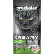 Nacario Prochoice Creamy Kediler Için Tavuklu, Keçi Sütlü Istridyeli Sıvı Ödül 4X15 gr