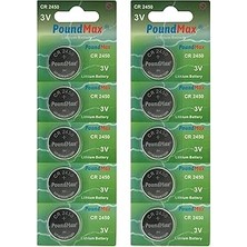 Nacario 10 x Poundmax 2450 CR2450 DL2450 3V Lityum Pilleri