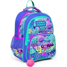 Nacario Coral High Lavanta Yeşil Pembe Grafiti Ilkokul Okul Sırt Çantası - Kız Çocuk