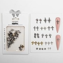 Nacario 30LU Gotik Stil Metal Tırnak Süsleme Charm Nail Charm Taşları WN-507