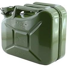 Nacario Metal Benzin Bidonu 10 Litre Akaryakıt Mazot Taşıma Doldurma Depolama Bidonu + Aktarma Boru