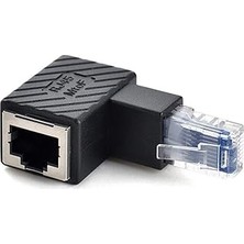 Nacario Lunatic 3752 RJ45 Dişi Erkek 90 Derece Cat Internet Ethernet Kablo Uç Çevirici Adaptör Dişi Erkek R
