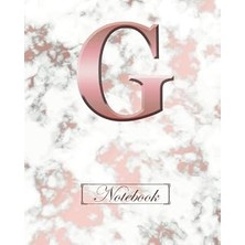 Nacario G Notebook: 100 Lined Pages, Alphabet Trendy Pink Marble Cover Notebook, Notes, Personalised With I