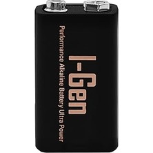 Nacario I-Gen Batteries 6LR61 Alkalin 9 Volt Pil 9V Kare Pil (1, 9 Volt Tekli)