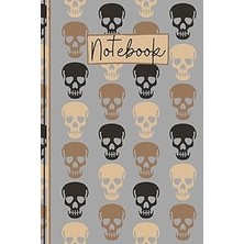 Nacario Skull Notebook: Cute Skull Lined Journal, A Perfect Novelty Gothic Skull Gift - Grey