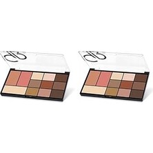 Nacario City Face & Eye Palette No: 01 Warm Nude - Allık, Bronzer, Aydınlatıcı 9'lu Fa