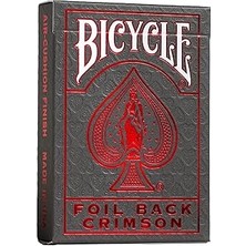 Nacario Bicycle Metalluxe Foil Back Crimson (Red) Kırmızı Kart Iskambil Oyun Kağıdı Kartları Destes