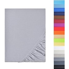 Nacario Ezgi ORGANIK%100 Pamuk Lastikli Bebek Çarşafı Geniş Ölçü Aralığı Gri 60X120 Cm, Bebekcrsf