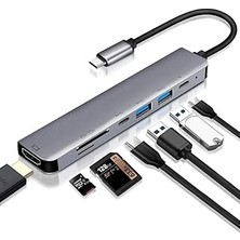 Nacario 7 In 1 Sd USB Type-C Hub Hdmı Girişli Macbook Çevirici Çoklayıcı