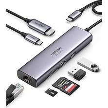 Nacario Ugreen USB C Hub 4K 60Hz HDMI Hdr 1gbps Ethernet 100W Pd, Sd/microsd, Macbook Air/pro, Ipad Için 2