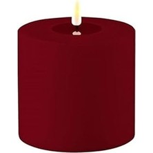 Nacario Deluxe Homeart Bordo Rengi LED Dış Mekan Mum 10X10 cm - De RF-UL-0042