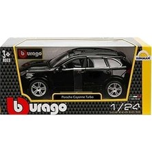 Nacario Bburago Porsche Cayenne Turbo 1:24 Ölçek Model Araba, Siyah, Açılabilen Kapılar