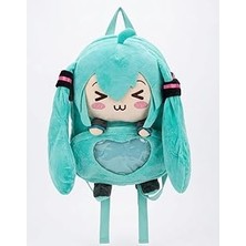 Nacario Hatsune Miku Peluş Sırt Çantası, Yumuşak Dokulu, Turkuaz, 38X30 Cm, Anime Temalı