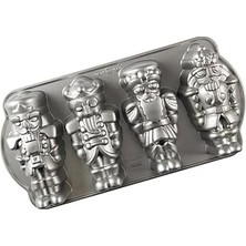 Nacario Nordic Ware Pişirme Kalıbı Nutcracker Cakelet Pan Alüminyum Gri, 35,6 cm x 17,5 Cm, Nw 92977
