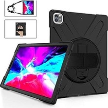 Nacario Ipad 12.9 5. Nesil 2021 Kılıf Defender Askılı Zırhlı Tank Case A2378 A2379 A24