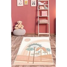 Nacario Pelangi Palmiyeler Minimalist Manzara Gökkuşağı Yıkanabilir Kaymaz Taban Tutmaz Çocuk Odası Ha