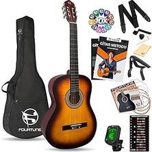 Nacario Fourtune Luca C-180SB Sunburst Klasik Gitar Seti 4/4 Sap Ayarlı
