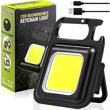 Nacario Orret Anahtarlık Şeklinde Metal Kasa Cob Kare Fener – Kamp & Suya Dayanıklı Mini Cob L