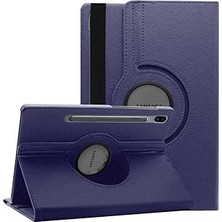 Nacario Constrain Galaxy Tab S7 Fe Lte (T737, T736, T733, T730) Zore Dönebilen Standlı Kılıf, Lacivert