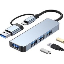 Nacario Babilden 4ın1 Çevirici USB 3.0-Usb-C To USB 3.0-Usb 2.0 Hub