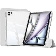 Nacario Ipad 12.9 3./4./5./6. Nesil Kılıf Kalem Bölmeli Akrilik Şeffaf Ayrılabilir Cas