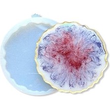 Nacario Reçine Geode Bardak Altlığı Silikon Kalıbı, Silikon Kalıp B30