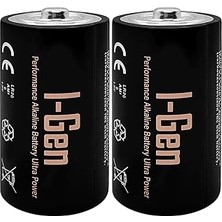 Nacario I-Gen Batteries LR20 Alkalin D Boy Pil 1.5V Büyük Boy Pil (2, 2'li Paket)